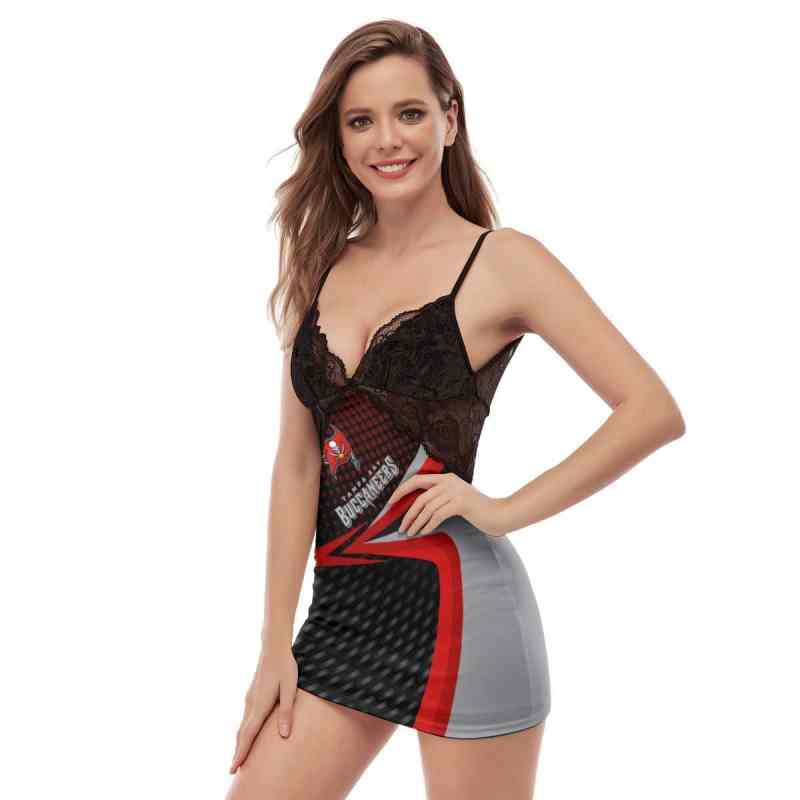 Tampa Bay Buccaneers Lace Back Strap Slip Dress Back View