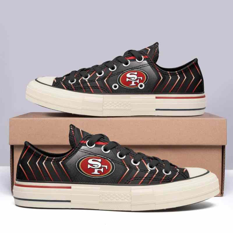 San Francisco 49ers New Low Top Canvas Shoes Angled View