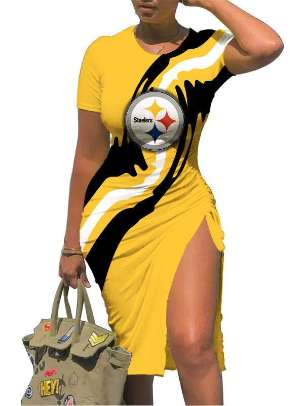 Pittsburgh Steelers Slit Bodycon Dress