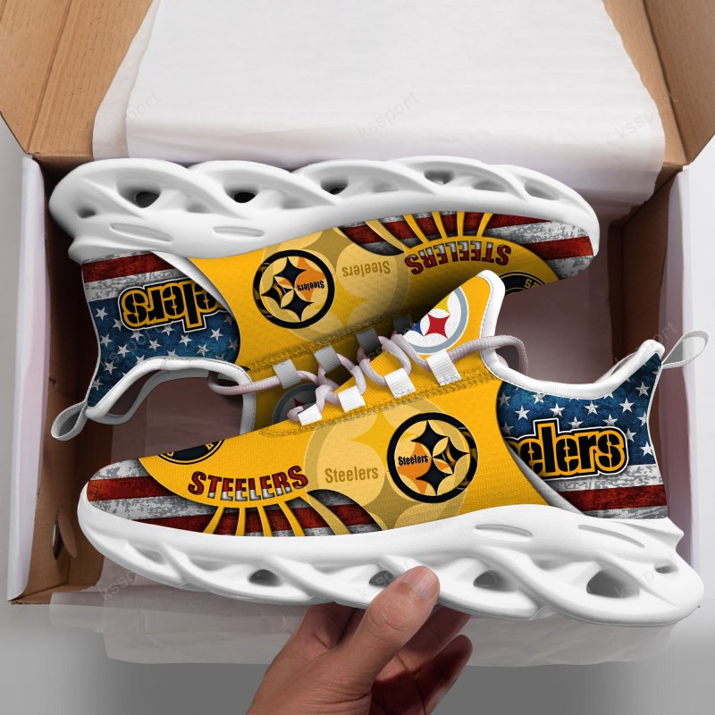 Pittsburgh Steelers Yezy Running Sneakers - Side View