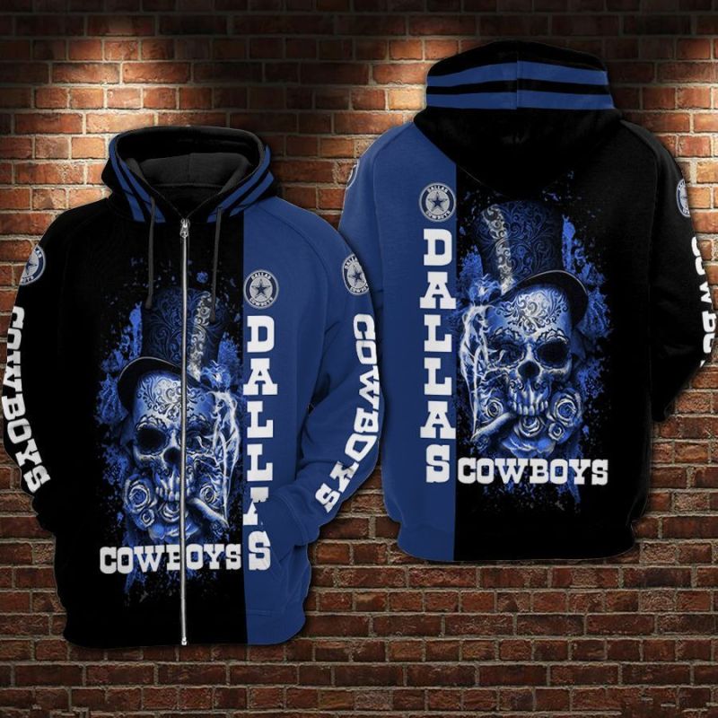 Dallas Cowboys Skull Hoodie Back