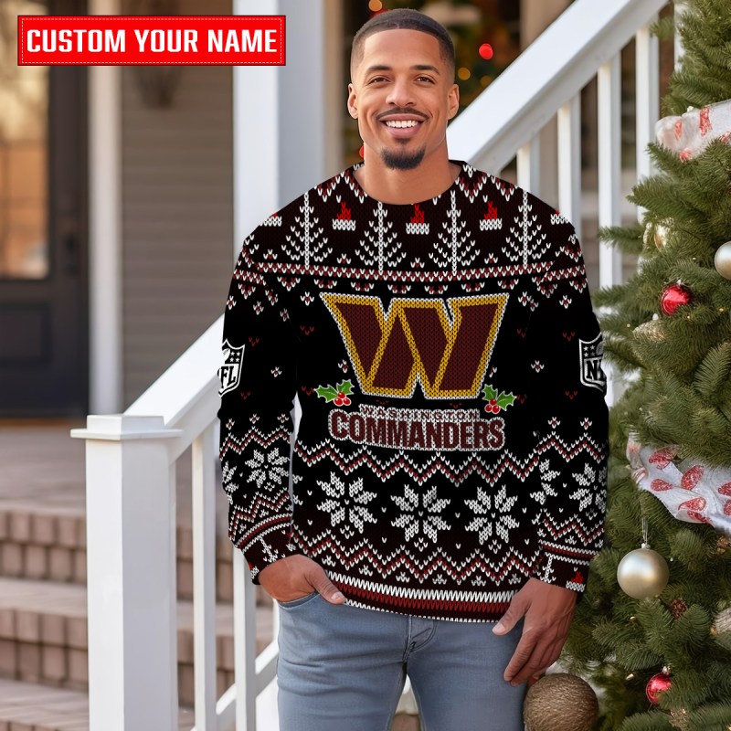 Washington Commanders Premium Ugly Christmas Sweater - MKOutdoor3