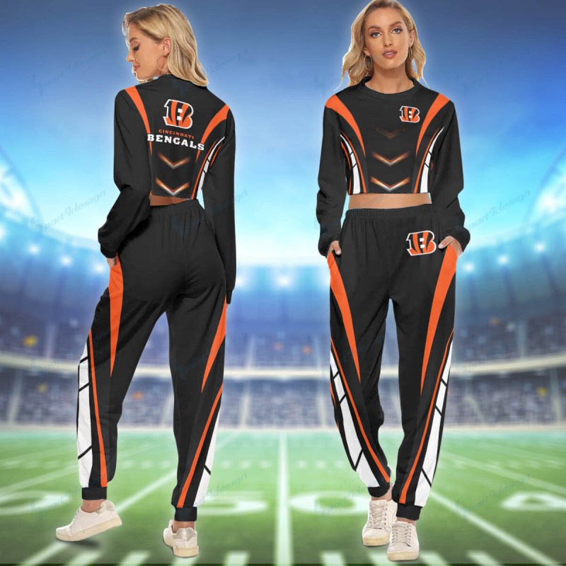 Cincinnati Bengals Crop Sweatshirt Suit