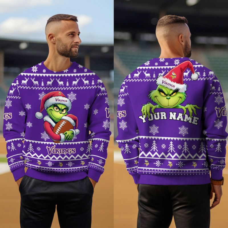 Minnesota Vikings Ugly Christmas Sweater Outdoor View 4