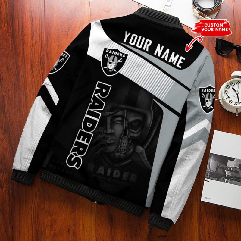 Las Vegas Raiders Bomber Jacket Back View