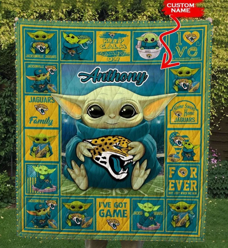 Jacksonville Jaguars Quilt - Side View