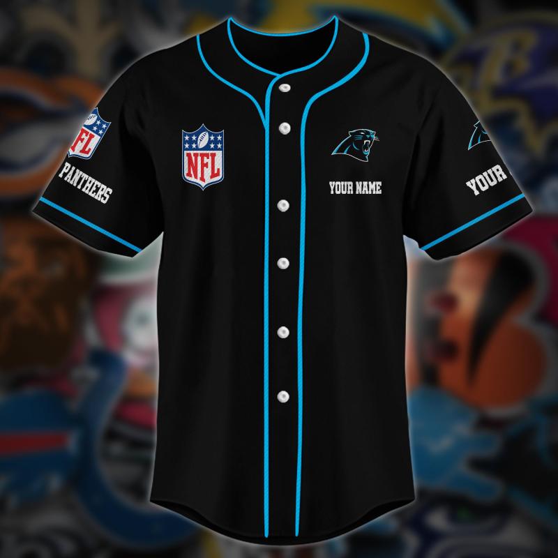 Carolina Panthers Personalized Baseball Jersey Image 2