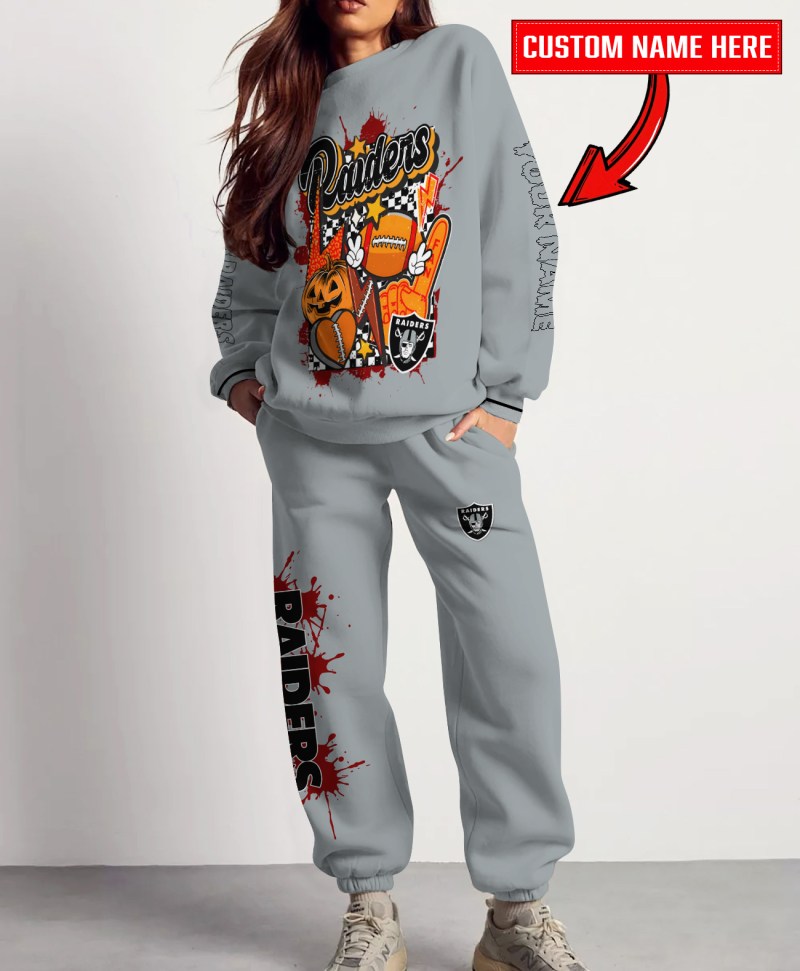 Las Vegas Raiders Halloween Collection Sweatshirt and Sweatpants Set