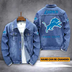 Detroit Lions Personalized Denim Jacket
