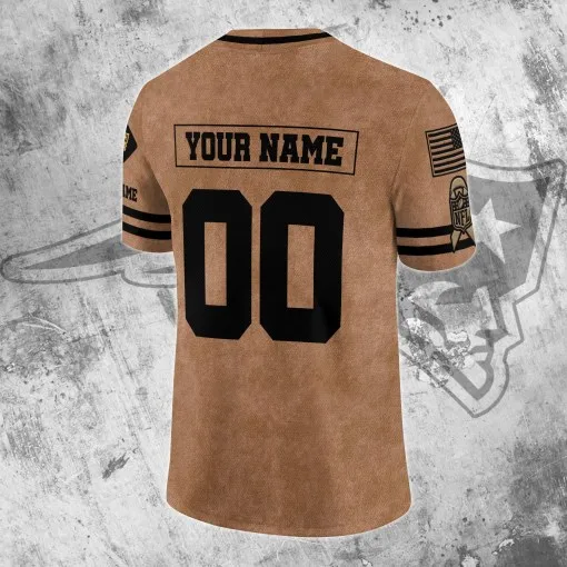 New England Patriots Personalized V-neck Football Jersey - Back View