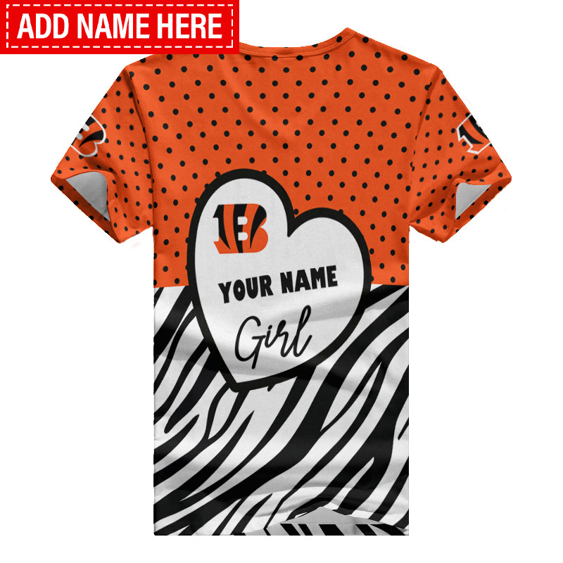 Cincinnati Bengals Personalized Women V-neck T-shirt 3