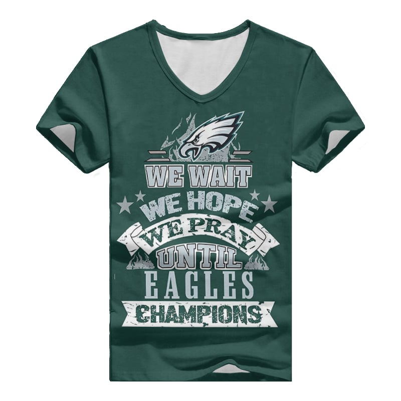 Philadelphia Eagles V-neck Women T-shirt 3