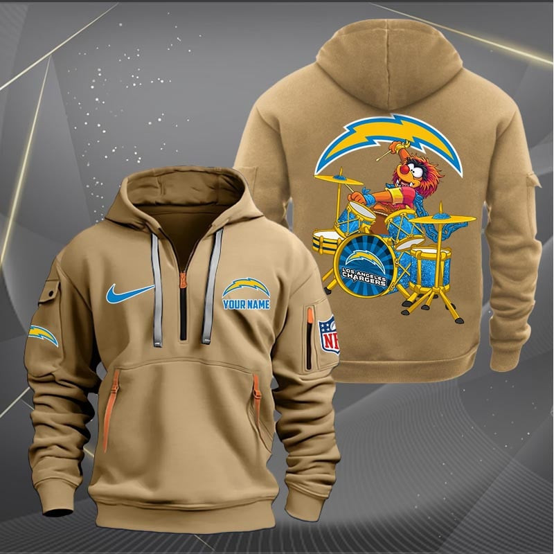Los Angeles Chargers Premium Personalized Quarter Zip Hoodie 4