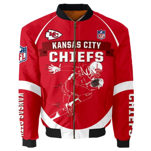 Kansas City Chiefs Bomber Jacket Graphic Player Running