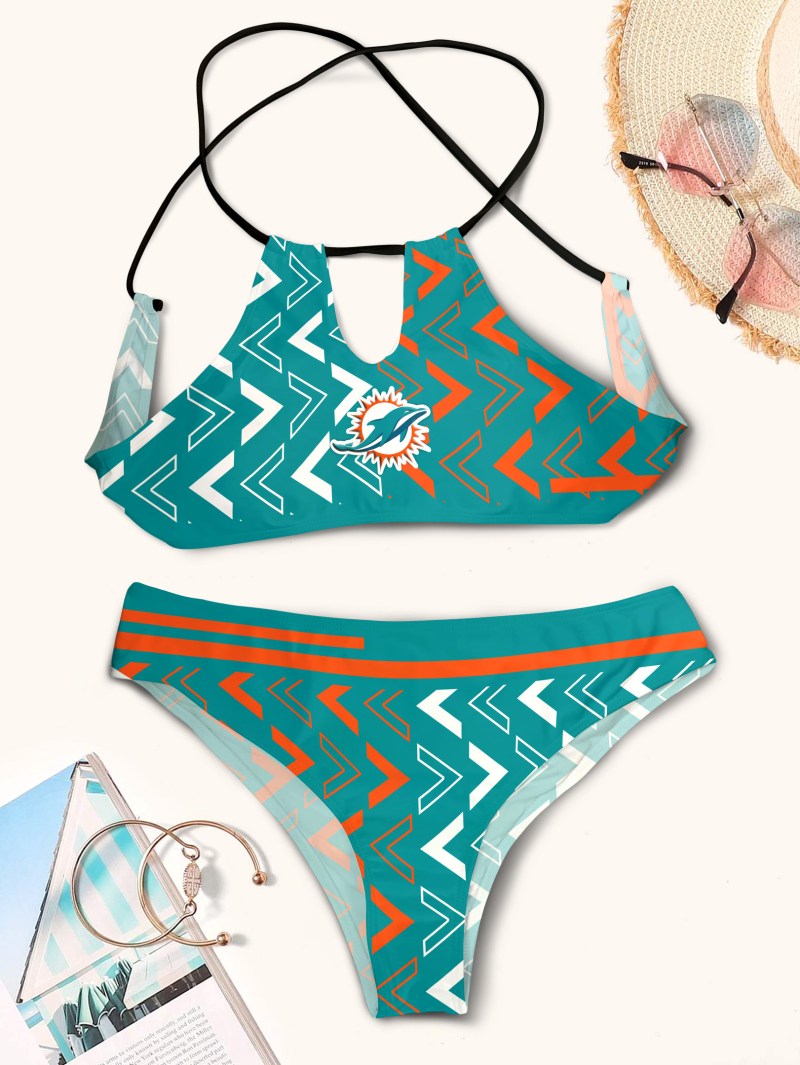 Miami Dolphins Women's Cami Keyhole One-Piece Swimsuit