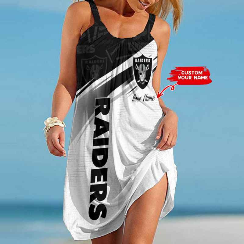 Las Vegas Raiders Personalized Beach Dress