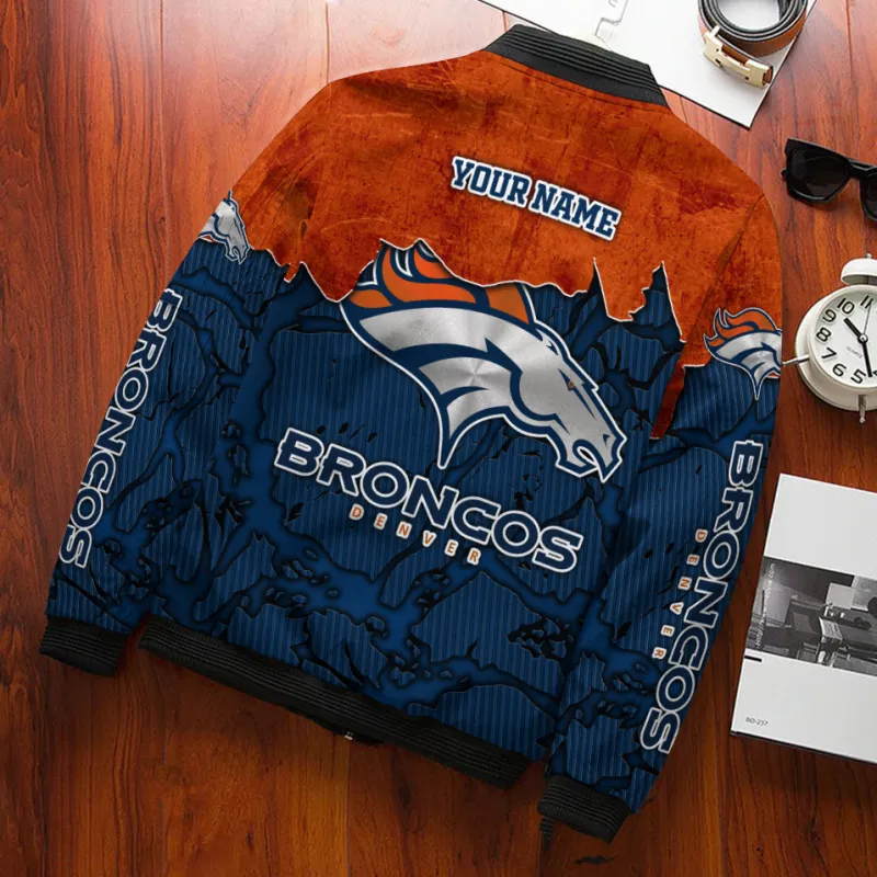 Denver Broncos Personalized Bomber Jacket Back