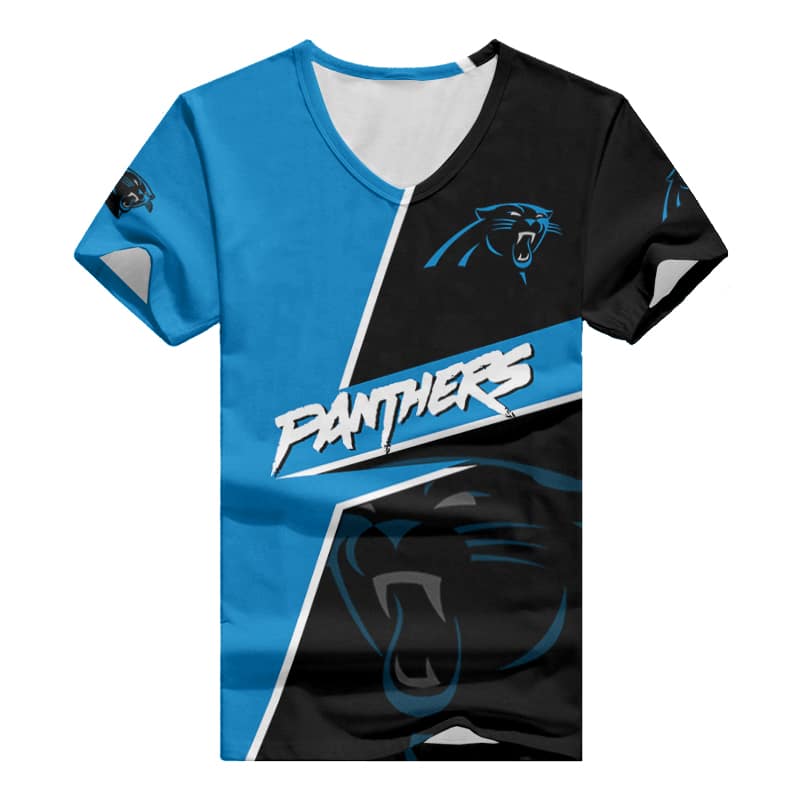 Carolina Panthers V-neck Women T-shirt - Side View