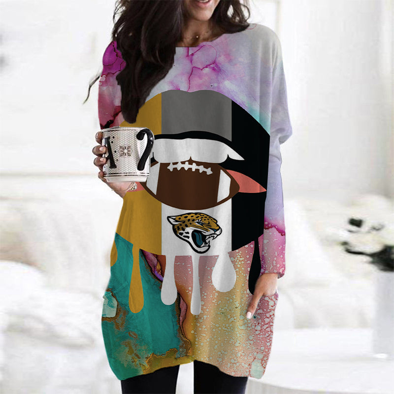 Jacksonville Jaguars Long Sleeve Pocket Dress