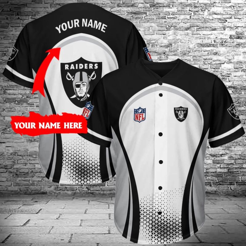 Las Vegas Raiders Personalized Baseball Jersey