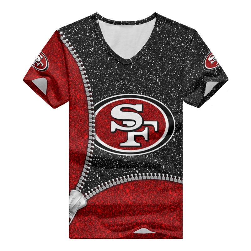 Stylish V-neck Tee - San Francisco 49ers