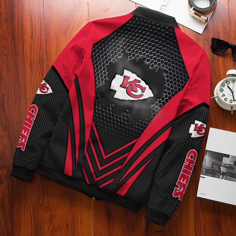 Kansas City Chiefs Bomber Jacket Zipper Detail
