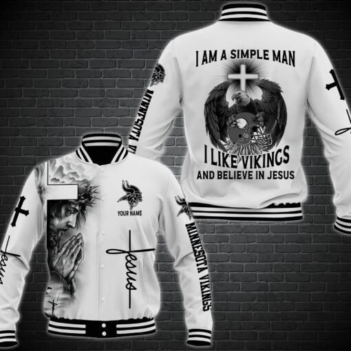 Minnesota Vikings Personalized Baseball Jacket