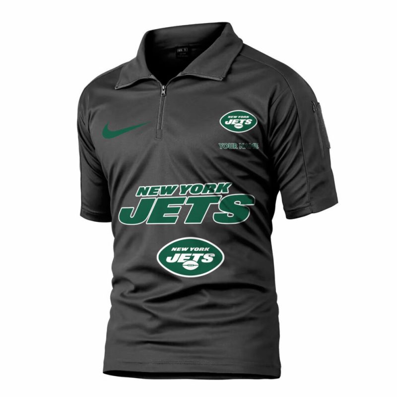 New York Jets Army Polo Shirt Front View