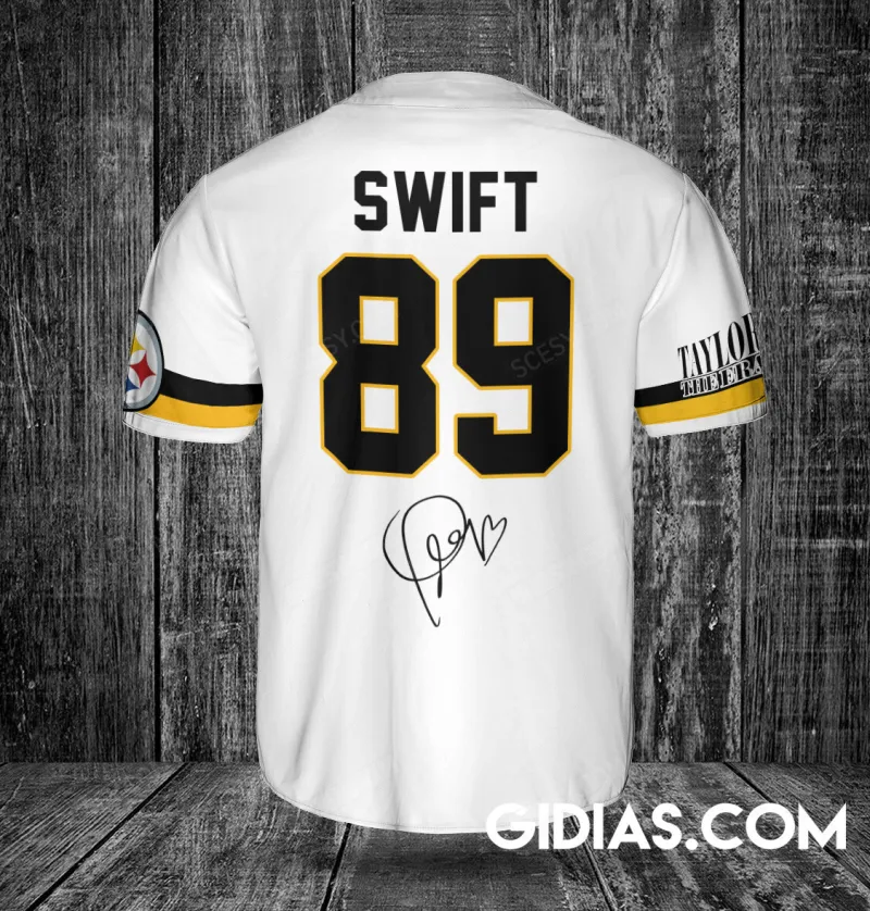 Pittsburgh Steelers Taylor Swift Baseball Jersey - Custom #89 Back View