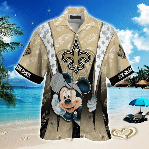 New Orleans Saints Hawaiian Shirt Back View