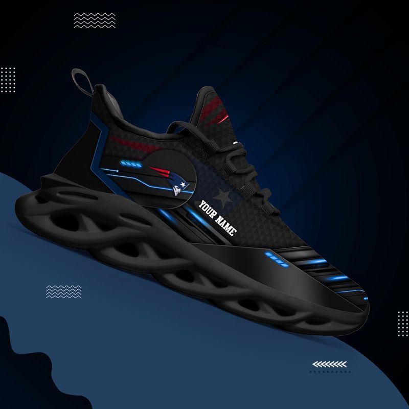 New England Patriots Yezy Running Sneakers Side View