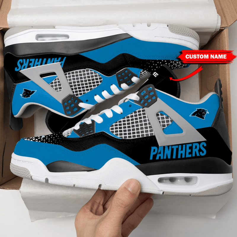 Carolina Panthers Personalized AJ4 Sneaker Size Chart