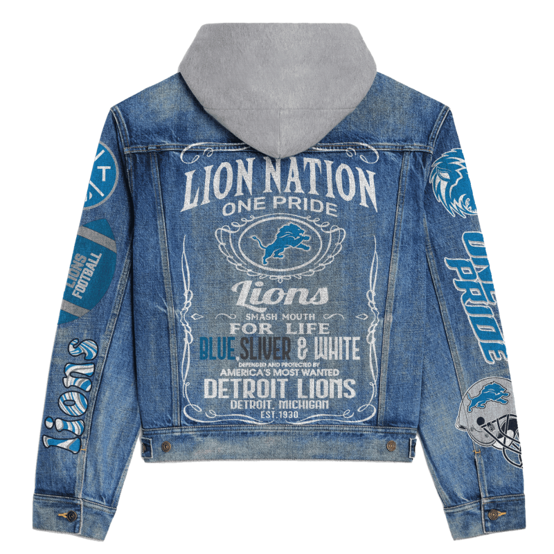 Detroit Lions Stylish Denim Jacket Design
