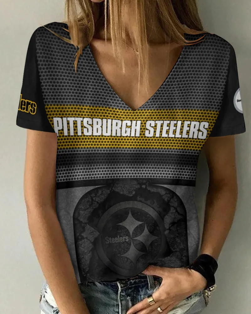 Pittsburgh Steelers V-neck Women T-shirt