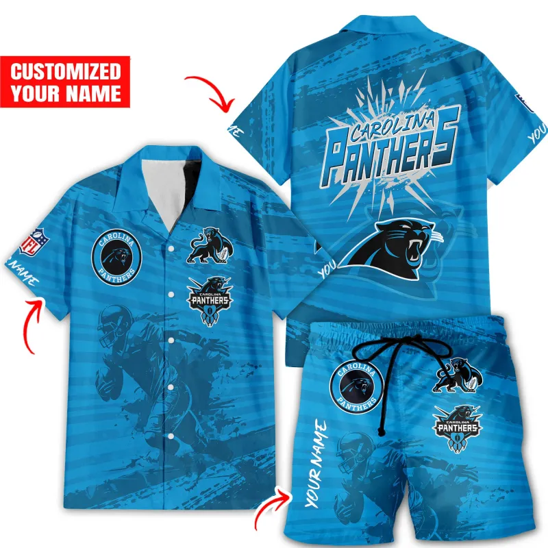 Carolina Panthers Hawaiian Shirt Front View