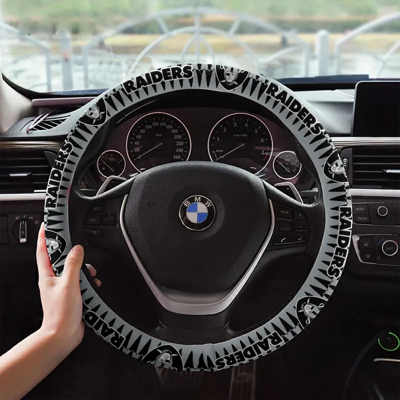 Las Vegas Raiders Custom 3D Steering Wheel Cover