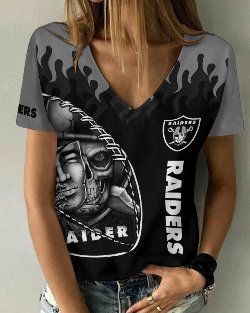 Las Vegas Raiders V-neck Women T-shirt