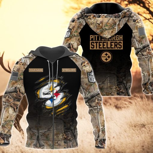 Pittsburgh Steelers Personalized Ugly Christmas Sweater Side View