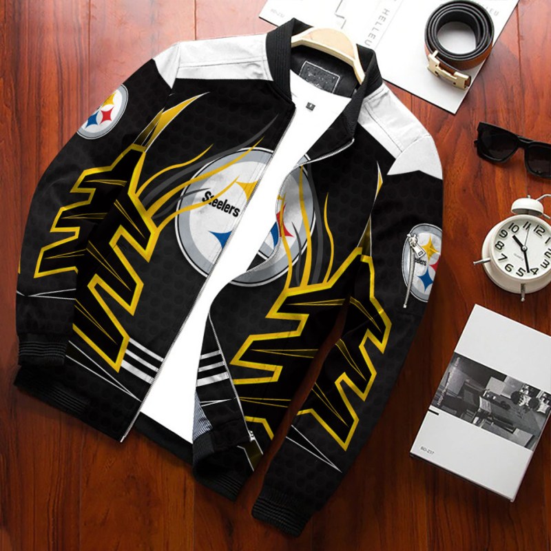 Pittsburgh Steelers Bomber Jacket Back View