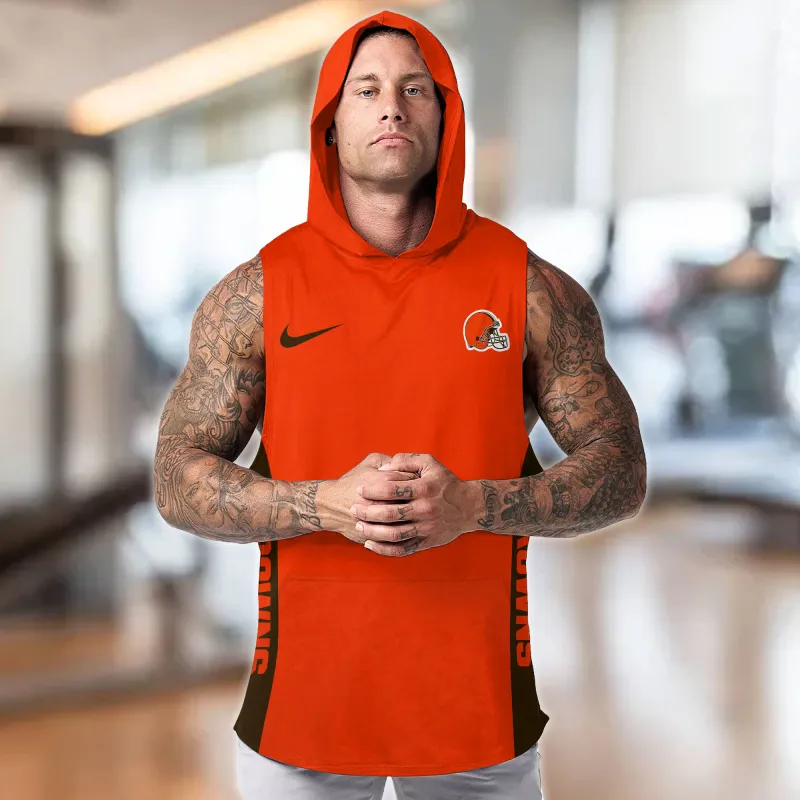 Cleveland Browns Hooded Tank Top - Front Design