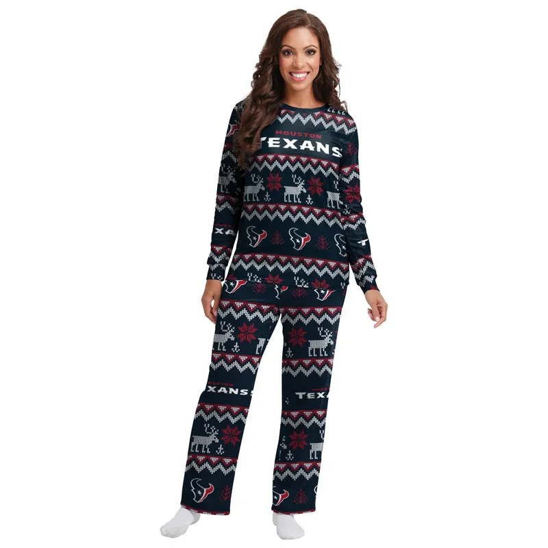 Houston Texans Family Holiday Pajamas 3