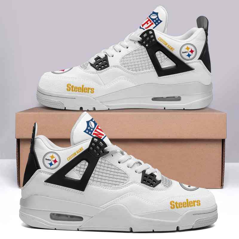 Pittsburgh Steelers AJ4 Sneaker Back View