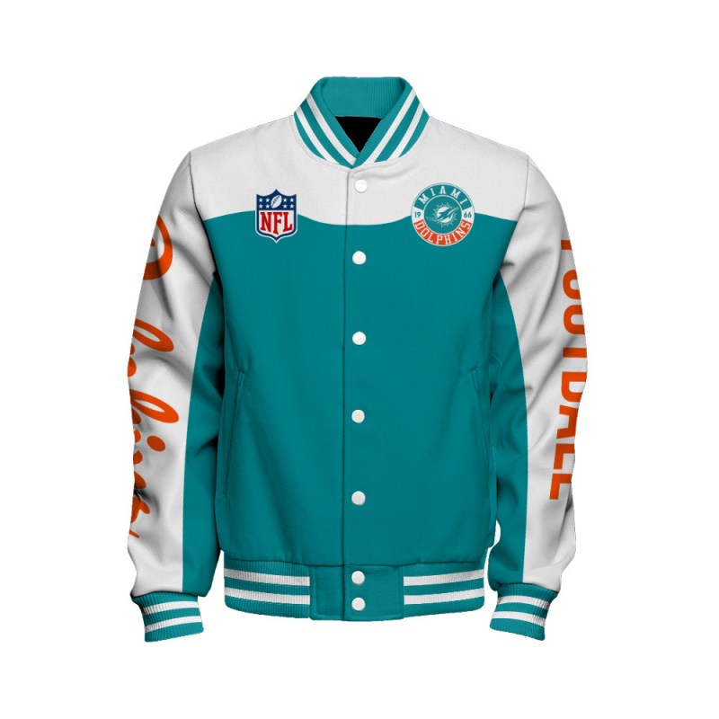 Miami Dolphins Varsity Jacket Back
