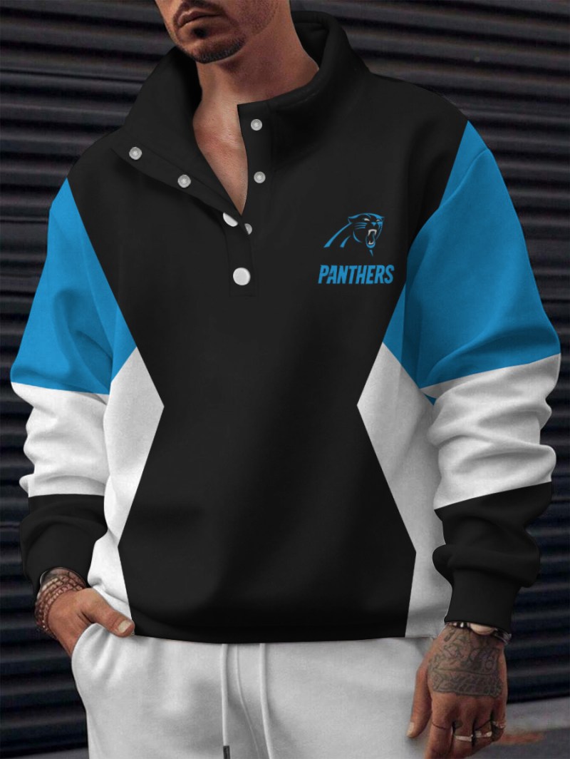 Carolina Panthers Casual Colorful Stand Collar Sweatshirt