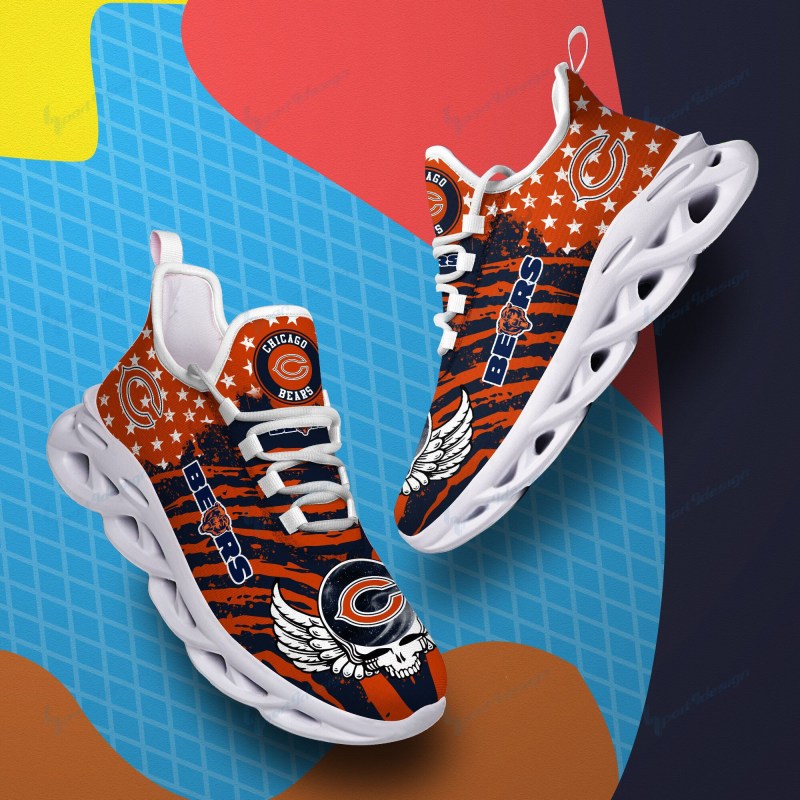 Chicago Bears Yezy Sneakers Back View