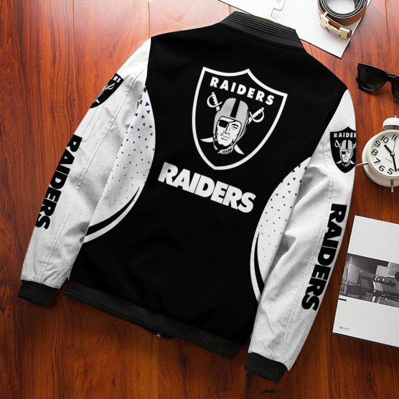 Las Vegas Raiders Bomber Jacket Back View