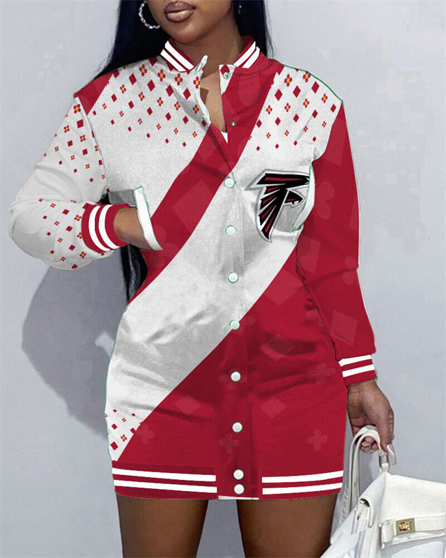 Atlanta Falcons Women's Button Down Jacket Dress