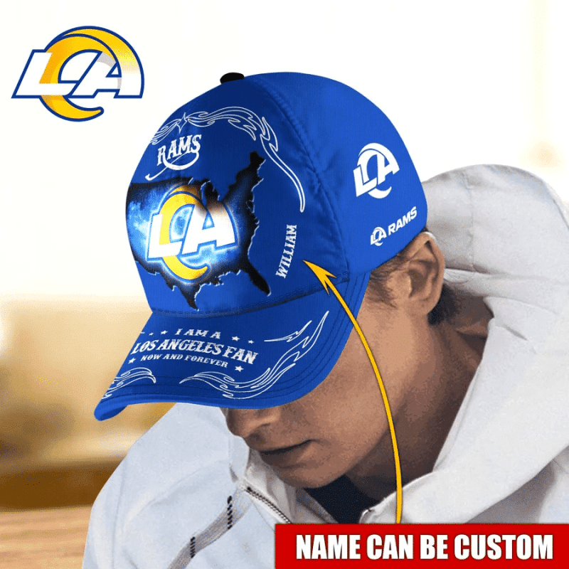 Custom Name Los Angeles Rams Baseball Cap