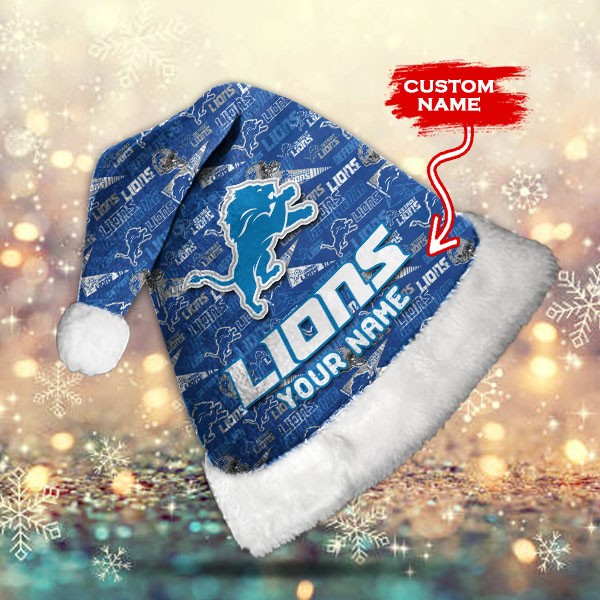 Detroit Lions Personalized Christmas Hat