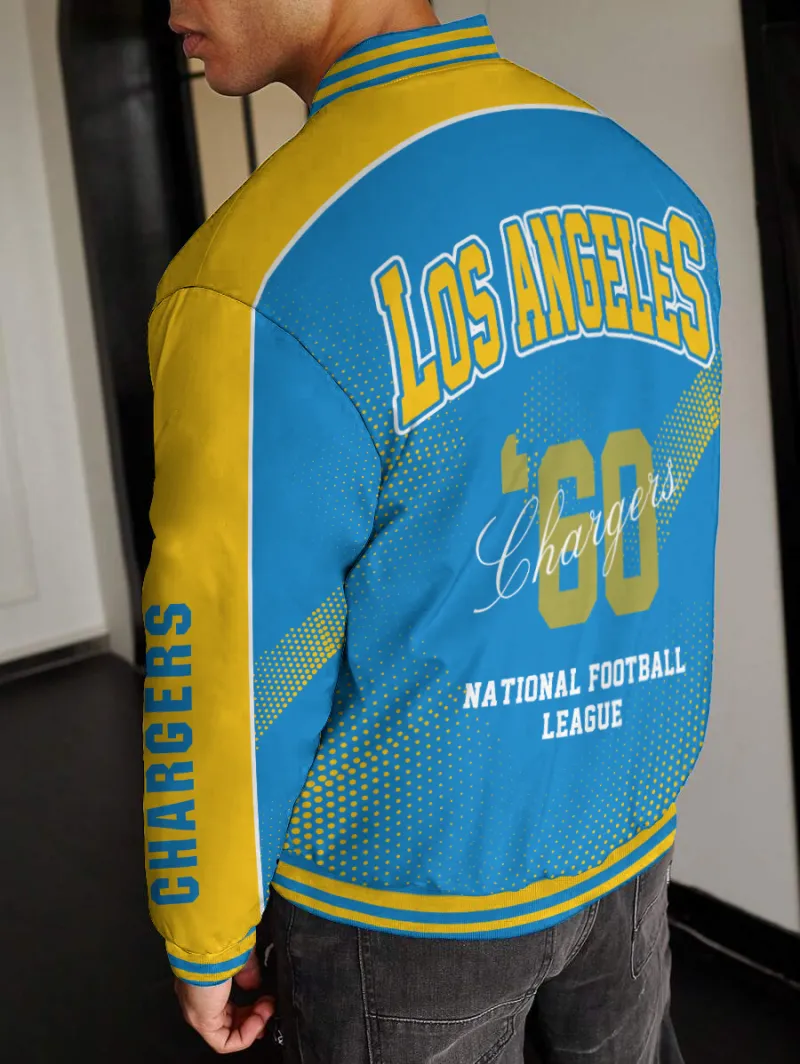 Los Angeles Chargers Varsity Jacket Back View